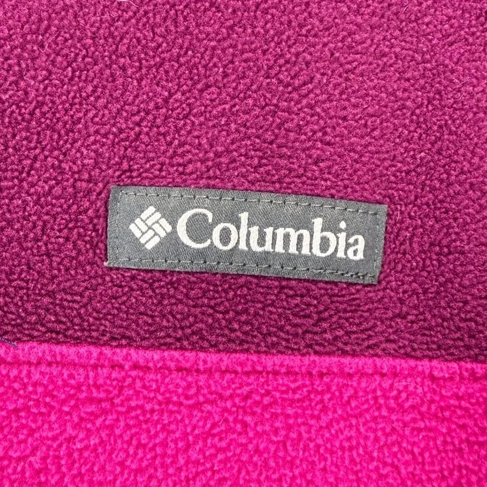 Columbia Womens XL Fleece Quarter Zip Pullover Pink Purple Colorblock XL - Picture 3 of 7